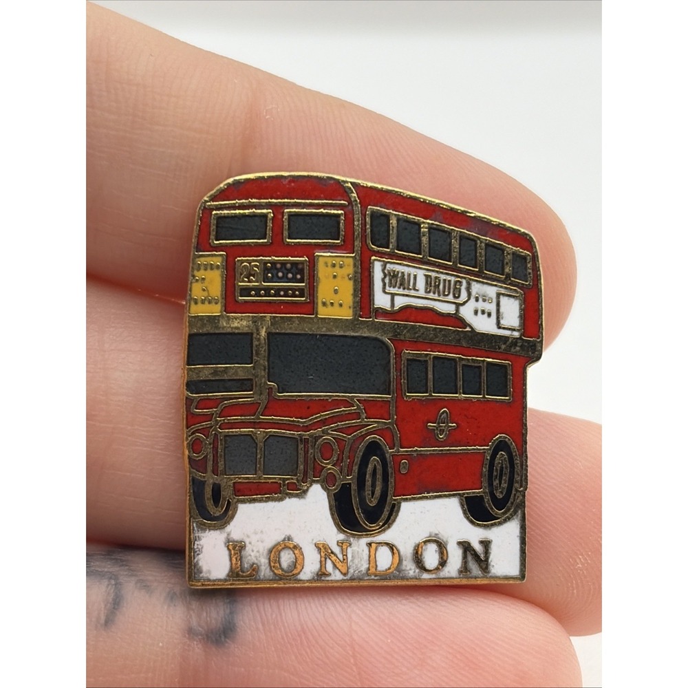London England Double Decker Bus Tour Lapel Hat Pin